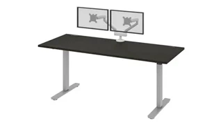 Standing Desks - Electronically Adjustable Bestar 6ft W x 30” D  Standing Desk with Dual Monitor Arm