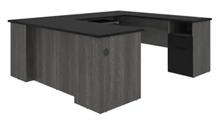 U Shaped Single Pedestal Desks Bestar 72in W U-Shaped Desk