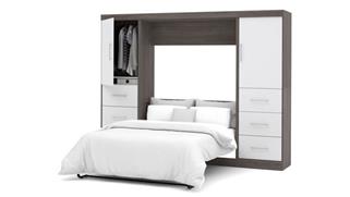 Murphy Beds - Full Bestar Office Furniture 109in W  Full Murphy Wall Bed and 2 Storage Units with Drawers