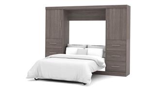 Murphy Beds - Full Bestar Office Furniture 109in W  Full Murphy Wall Bed and 2 Storage Units with Drawers