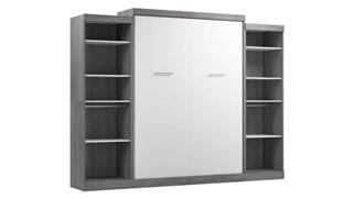 Murphy Beds - Queen Bestar Office Furniture 115in W Queen Murphy Bed with 2 Closet Organizers