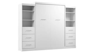 Murphy Beds - Queen Bestar Office Furniture 115in W Queen Murphy Bed and 2 Closet Organizers with Drawers