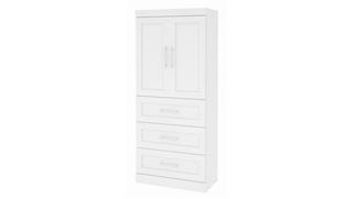 Storage Cabinets Bestar Office Furniture 36in W Wardrobe with 3 Drawers
