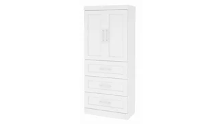 Storage Cabinets Bestar Office Furniture 36in W Wardrobe with 3 Drawers