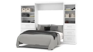 Murphy Beds - Queen Bestar Office Furniture 126in W Queen Murphy Wall Bed and 2 Storage Units with Drawers
