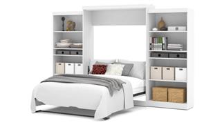 Murphy Beds - Queen Bestar Office Furniture 136in W Queen Murphy Wall Bed with 2 Storage Units
