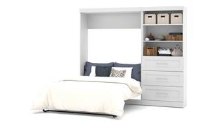 Murphy Beds - Full Bestar Office Furniture 96in W Full Murphy Wall Bed and Storage Unit with Drawers