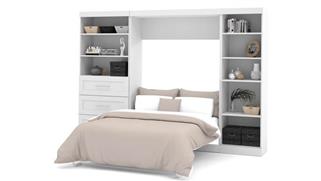 Murphy Beds - Full Bestar Office Furniture 120in W Full Murphy Wall Bed, 1 Storage Unit with Shelves, and 1 Storage Unit with Drawers