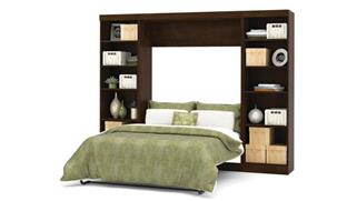 Murphy Beds - Full Bestar Office Furniture 109in W Full Murphy Wall Bed with 2 Storage Units
