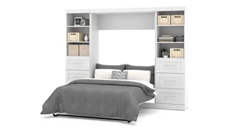 Murphy Beds - Full Bestar Office Furniture 109in W Full Murphy Wall Bed and 2 Storage Units with Drawers