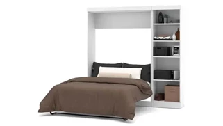 Murphy Beds - Full Bestar Office Furniture 84in W Full Murphy Bed with Storage Unit