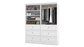 Storage Cabinets Bestar Office Furniture 72in W Closet Organizer with Drawers