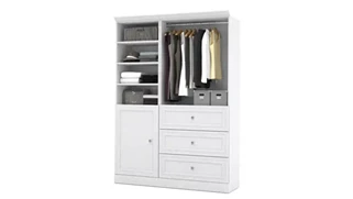 Storage Cabinets Bestar Office Furniture 61in W Closet Organizer System with Drawers and Doors