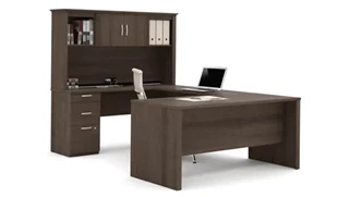 U Shaped Desks with Hutch Bestar U-Shaped Desk