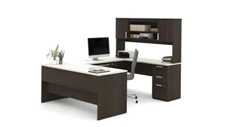 U Shaped Desks with Hutch Bestar U-Shaped Desk