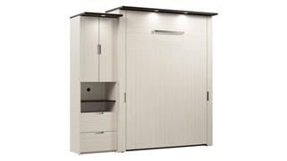 Murphy Beds - Queen Bestar Office Furniture 90in W Queen Murphy Bed with Storage Cabinet