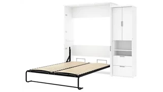 Murphy Beds - Queen Bestar Office Furniture 90in W Queen Murphy Bed with Storage Cabinet