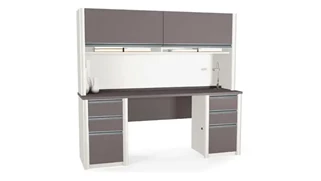 Stand-Alone Desks with Hutch Bestar Double Pedestal Credenza with Hutch 93860