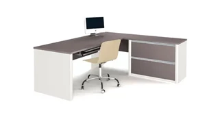 L Shaped Single Pedestal Desks Bestar L Shaped Desk 93862