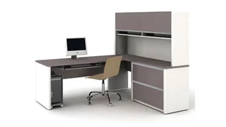 L Shaped Desks with Hutch Bestar Desk with Hutch and Return
