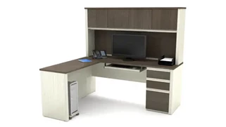 L Shaped Desks with Hutch Bestar L-Shaped Workstation with 1 Pedestal