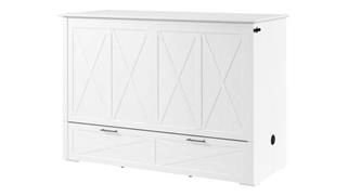 Murphy Beds - Full Bestar Office Furniture 59in W Full Murphy Cabinet Bed with Pullout Drawer and Mattress