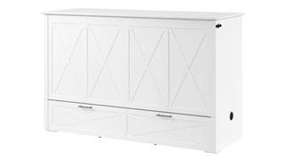 Murphy Beds - Queen Bestar Office Furniture 65in W Queen Murphy Cabinet Bed with Pullout Drawer and Mattress