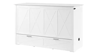 Murphy Beds - Queen Bestar Office Furniture 65in W Queen Murphy Cabinet Bed with Pullout Drawer and Mattress