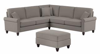 Sectional Sofas Bush Furniture 99in W L-Shaped Sectional Couch with Ottoman