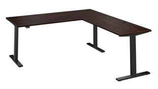 Standing Desks - Electronically Adjustable Bush Furniture 72in W Height Adjustable L-Shaped Standing Desk