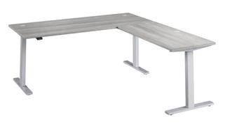 Standing Desks - Electronically Adjustable Bush Furniture 72in W Height Adjustable L-Shaped Standing Desk
