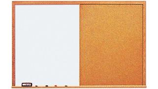 White Boards & Marker Boards Claridge 4 x 6 Wood Framed Markerboard and Tackboard Combo Unit