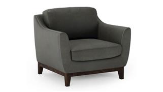 Reception Seating Office Source Club Chair with Wood Legs
