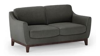 Reception Seating Office Source Loveseat with Wood Legs
