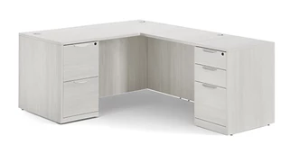 L Shaped Desks Office Source 71in x 77in Double Pedestal L-Desk