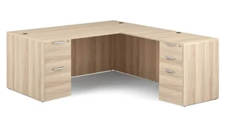 L Shaped Double Pedestal Desks Office Source Furniture 71in x 83in Double Pedestal L-Desk