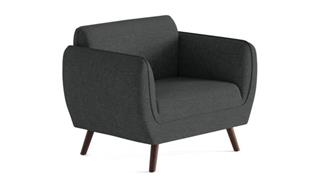Reception Seating Office Source Club Chair with Wood Legs