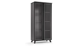 Standard Bookcases Office Source 4 Shelf Bookcase with Glass Doors