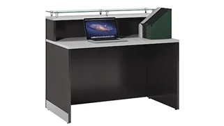 Reception Stand-Alone Desk Office Source Furniture 48in Straight Reception Desk with Glass Counter