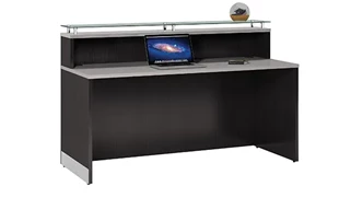 Reception Stand-Alone Desk Office Source Furniture 63in Straight Reception Desk with Glass Counter