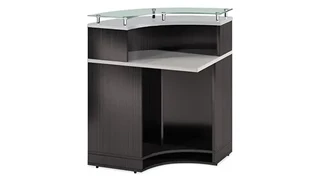 Reception Stand-Alone Desk Office Source Furniture Curved Corner Reception Desk with Glass Counter