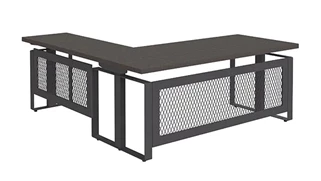 Standing Desks - Electronically Adjustable Office Source Furniture 6ft x 78in Full L-Desk Height Adjustable