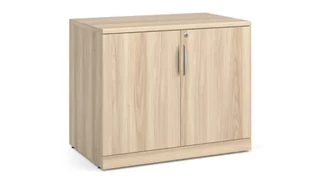 Low Storage Cabinets Office Source 35.5in wide x 29.5in high Wood Door Storage Cabinet