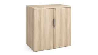 Low Storage Cabinets Office Source Furniture 35.5in wide x 37.25in high Wood Door Storage Cabinet