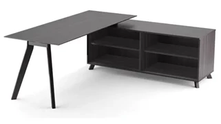 L Shaped Single Pedestal Desks Office Source 82in x 63in L Shaped Desk with Open Storage