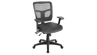 Ergonomic Task Chairs Office Source Cool Mesh Mid Back Mesh Seat and Back Chair with Seat Slider and Black Frame