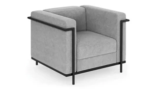 Club & Lounge Chairs Office Source Furniture Club Chair with Black Metal Frame