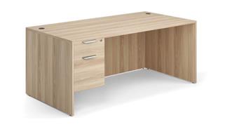 Stand-Alone Single Pedestal Desks Office Source 71in x 30in Single Hanging Pedestal Desk
