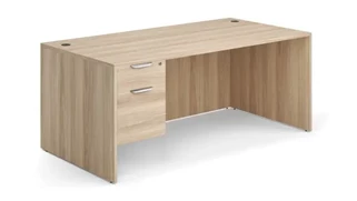 Stand-Alone Single Pedestal Desks Office Source Furniture 60in x 30in Single Hanging Pedestal Desk