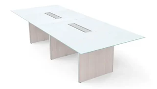 Conference Tables Corp Design 10ft Rectangular Conference Table with White Glass Top